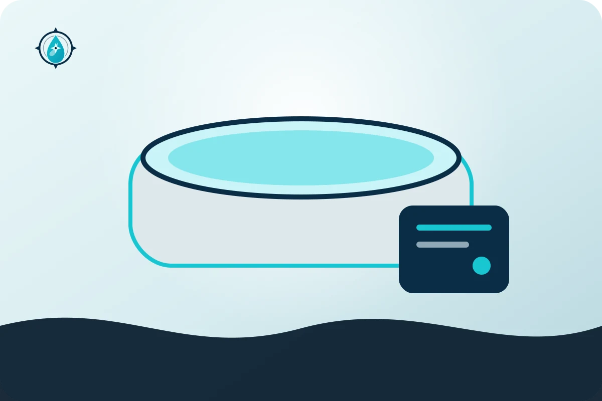 Illustration of a complete cold plunge system with an integrated chiller
